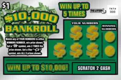 $10,000 Bankroll scratchcard - game number #346 - front