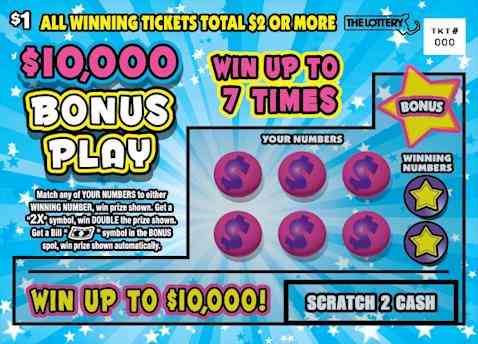 $10,000 Bonus Play scratchcard - game number #494 - front