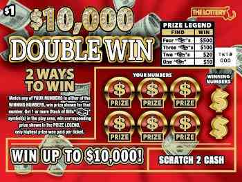 $10,000 Double Win scratchcard - game number #493 - front