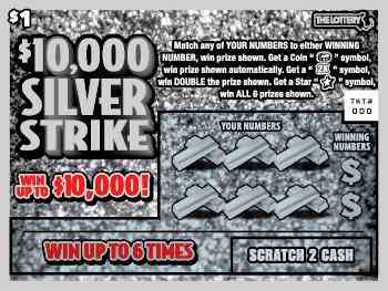 $10,000 Silver Strike scratchcard - game number #537 - front