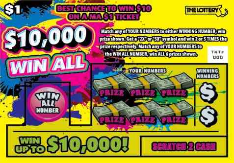 $10,000 Win All scratchcard - game number #447 - front