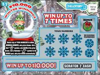$10,000 Winter Winnings scratchcard - game number #514 - front