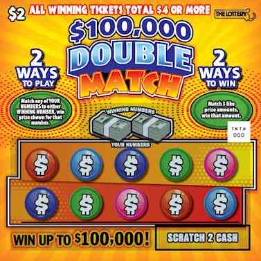 $100,000 Double Match scratchcard - game number #481 - front