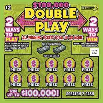 $100,000 Double Play scratchcard - game number #557 - front