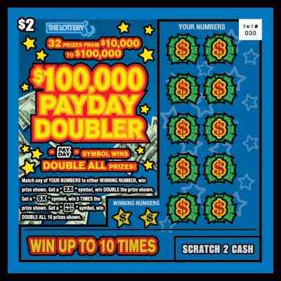 $100,000 Payday Doubler scratchcard - game number #311 - front