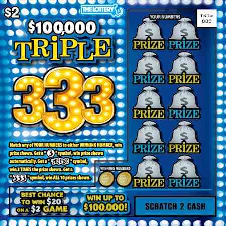 $100,000 Triple 333 scratchcard - game number #468 - front