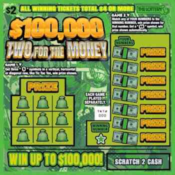 $100,000 Two For The Money scratchcard - game number #507 - front