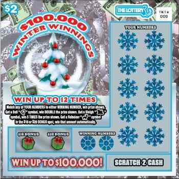 $100,000 Winter Winnings scratchcard - game number #515 - front