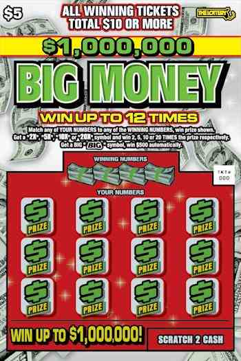 $1,000,000 Big Money scratchcard - game number #504 - front