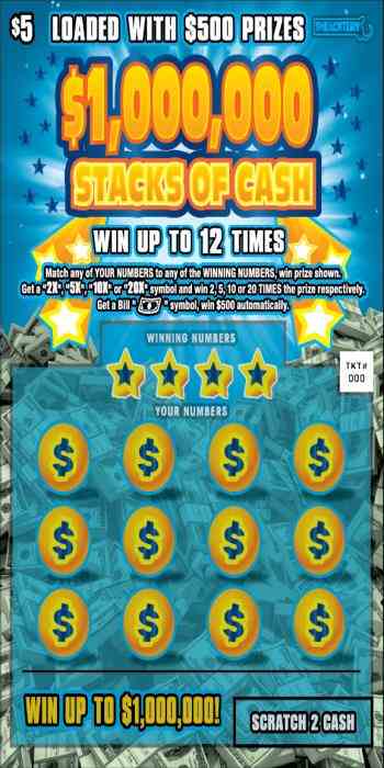 $1,000,000 STACKS OF CASH scratchcard - game number #440 - front