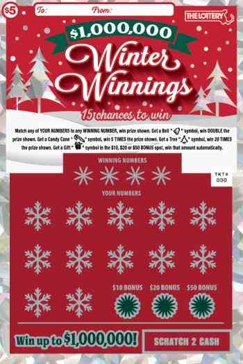 $1,000,000 WINTER WINNINGS  scratchcard - game number #334 - front