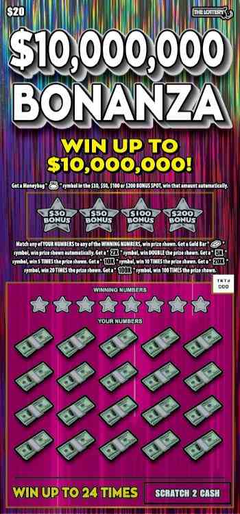 $10,000,000 Bonanza scratchcard - game number #452 - front