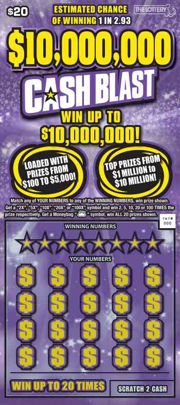 $10,000,000 Cash Blast scratchcard - game number #409 - front