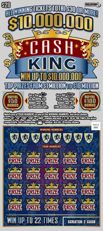 $10,000,000 CASH KING scratchcard - game number #375 - front