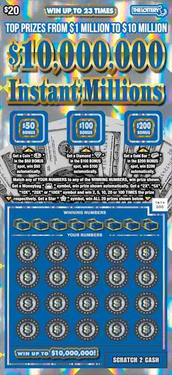 $10,000,000 Instant Millions scratchcard - game number #509 - front
