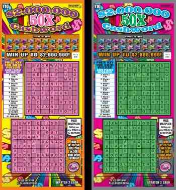 $2,000,000 50X Cashword scratchcard - game number #397 - front