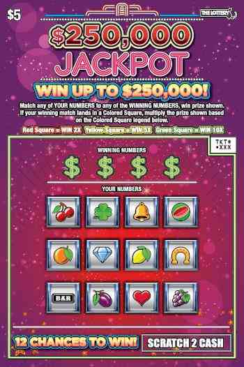 $250,000 Jackpot scratchcard - game number #540 - front