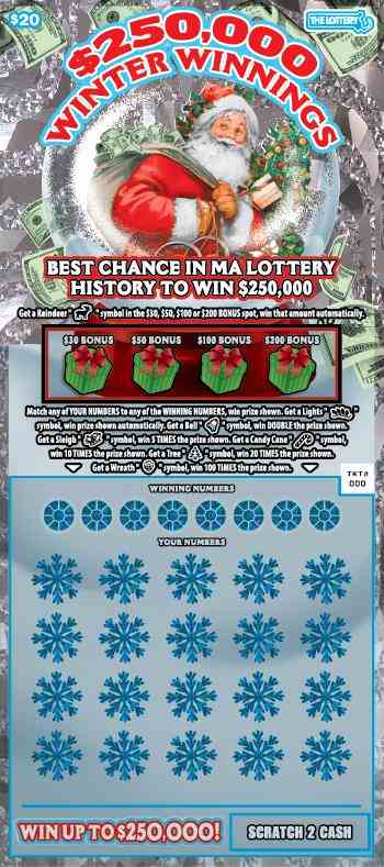 $250,000 Winter Winnings scratchcard - game number #519 - front