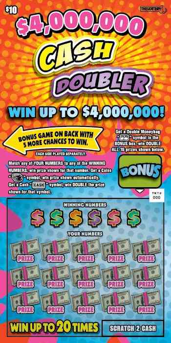 $4,000,000 Cash Doubler scratchcard - game number #535 - front