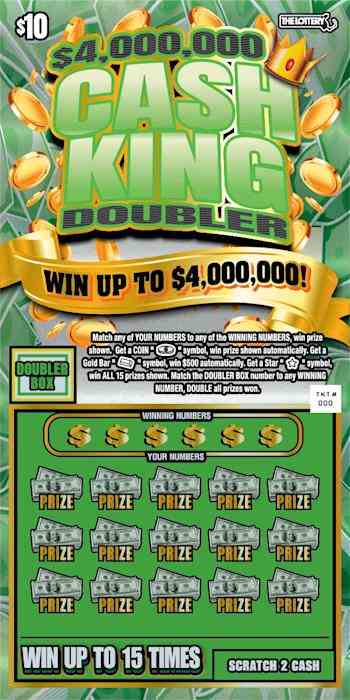 $4,000,000 Cash King Doubler scratchcard - game number #483 - front