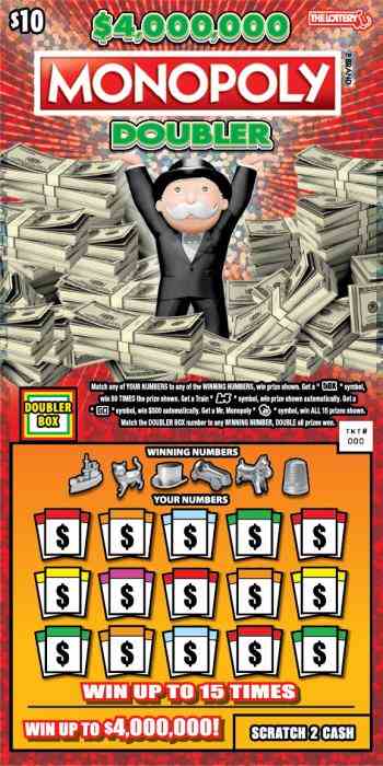 $4,000,000 Monopoly Doubler scratchcard - game number #431 - front