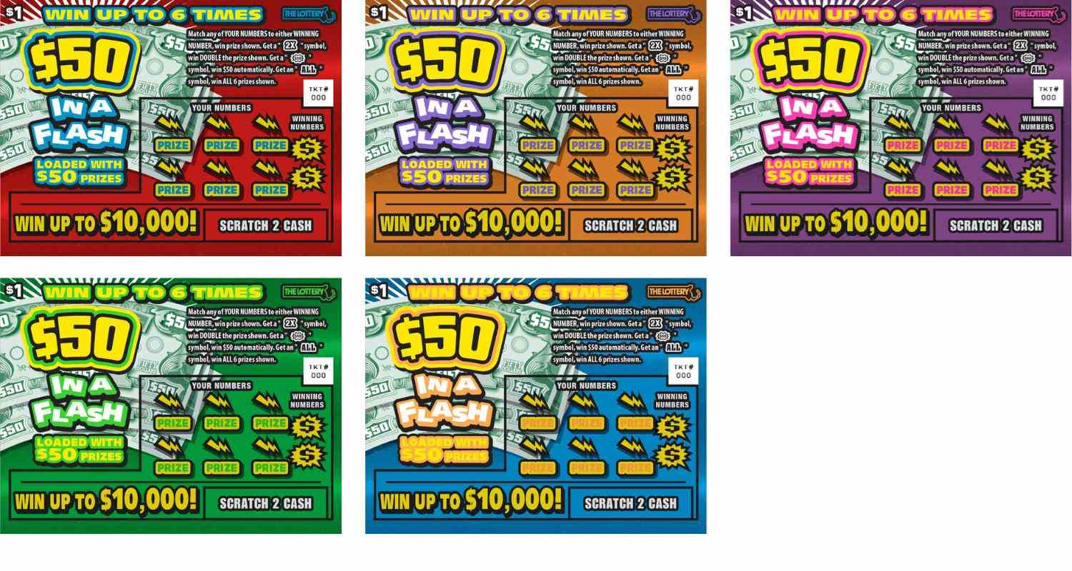 $50 In A Flash scratchcard - game number #522 - front