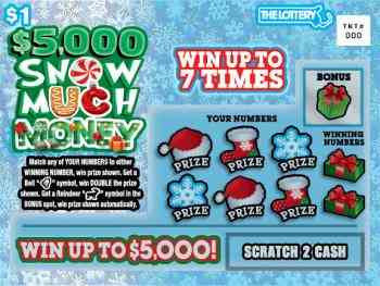 $5,000 Snow Much Money  scratchcard - game number #416 - front