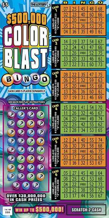 $500,000 Color Blast scratchcard - game number #555 - front