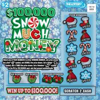 100,000 Snow Much Money scratchcard - game number #420 - front