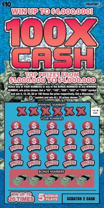 100X CASH scratchcard - game number #403 - front