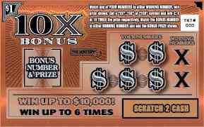 10X Bonus scratchcard - game number #273 - front