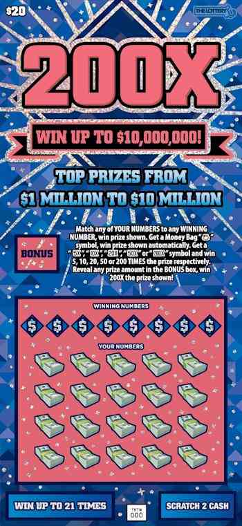 200X scratchcard - game number #489 - front