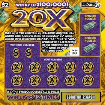 20X scratchcard - game number #550 - front