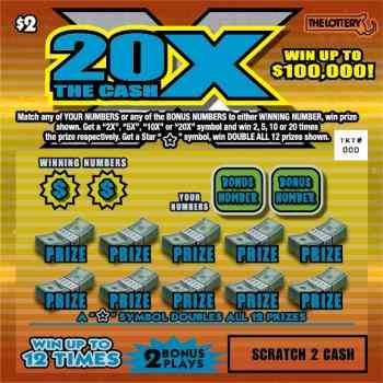 20X The Cash scratchcard - game number #317 - front