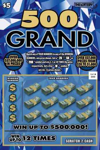 500 GRAND scratchcard - game number #367 - front