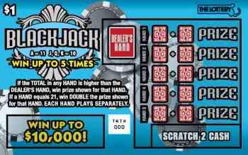 BLACKJACK scratchcard - game number #351 - front