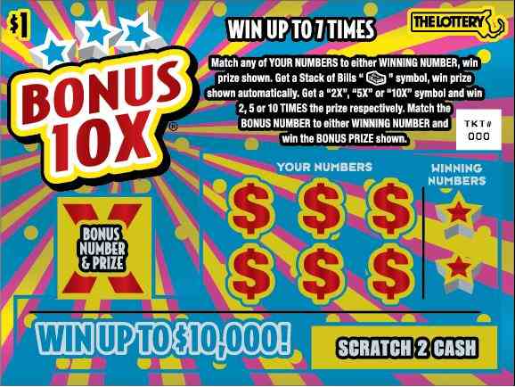 BONUS 10X scratchcard - game number #442 - front