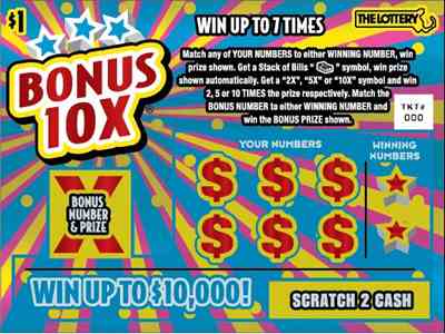 BONUS 10X scratchcard - game number #442 - front