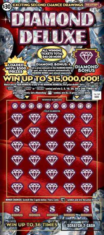 Diamond Deluxe scratchcard - game number #458 - front