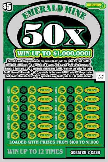 Emerald Mine 50X scratchcard - game number #467 - front