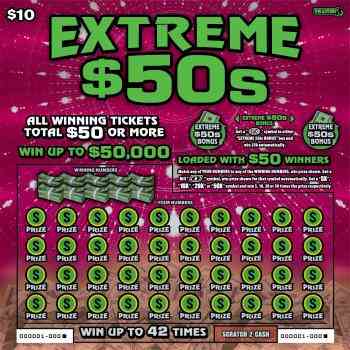 EXTREME $50s scratchcard - game number #395 - front