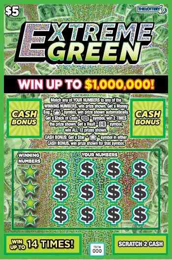 Extreme Green scratchcard - game number #539 - front