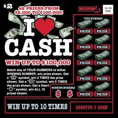 I Love Cash scratchcard - game number #312 - front