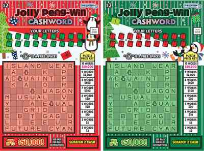 Jolly Peng-Win Cashword scratchcard - game number #566 - front