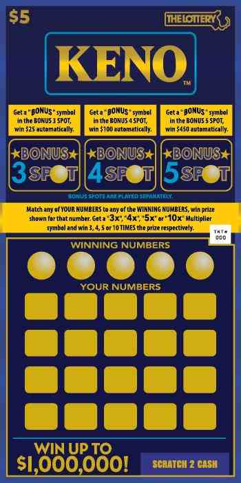 Keno scratchcard - game number #544 - front