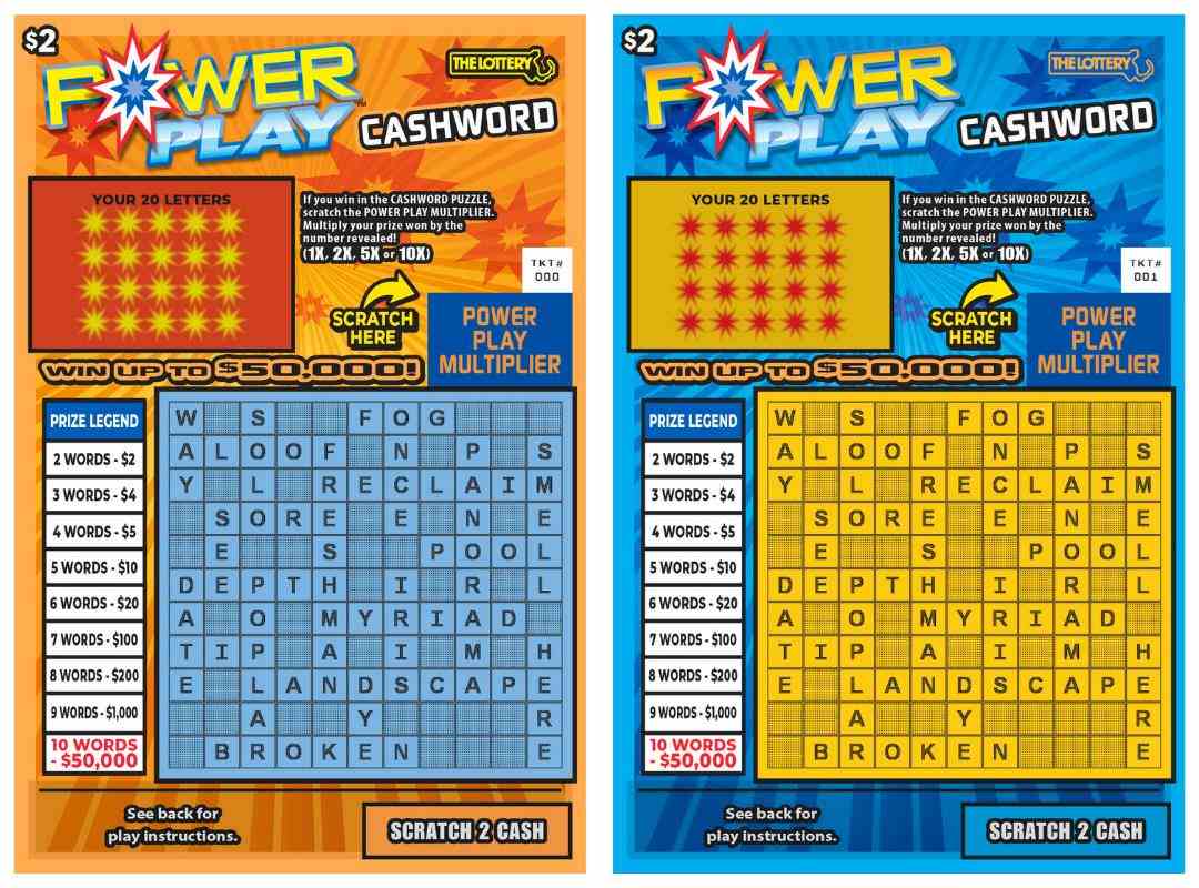 Power Play Cashword scratchcard - game number #524 - front