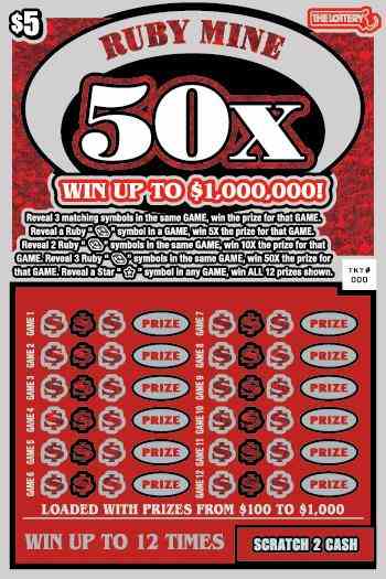 Ruby Mine 50X scratchcard - game number #528 - front
