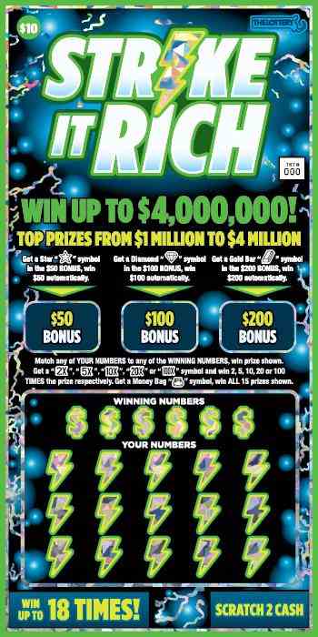 Strike It Rich scratchcard - game number #545 - front