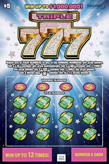 Triple 777 scratchcard - game number #474 - front
