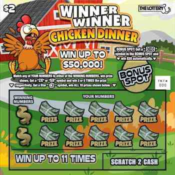 Winner Winner Chicken Dinner scratchcard - game number #505 - front